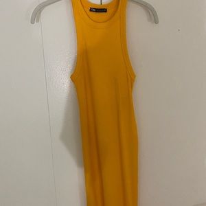 orange midi dress